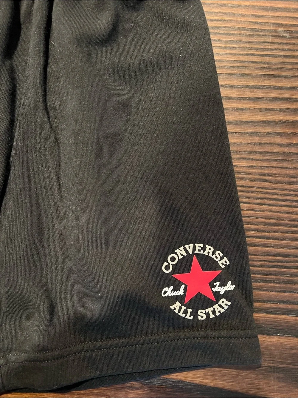 Converse Black Shorts with Red Star Logo